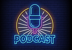 Podcast neon sign